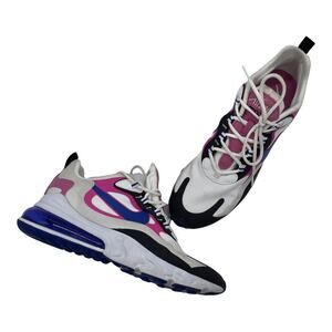 Nike Women's Air Max 270 React - White Fuchsia Blue - 9